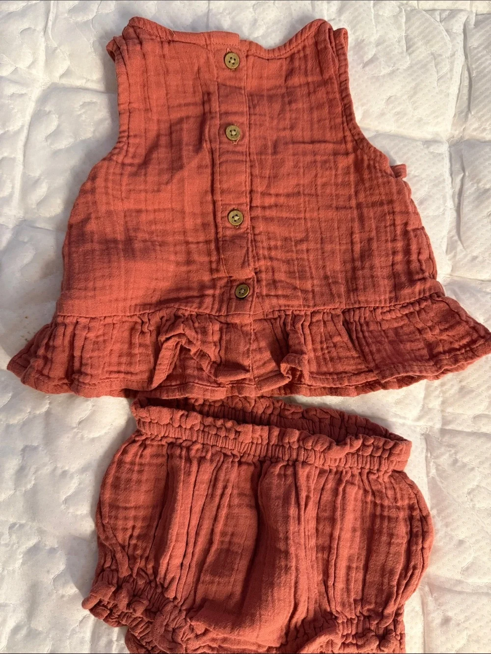 Old Navy Baby Girls Rust Ruffle Tank & Bloomers Set